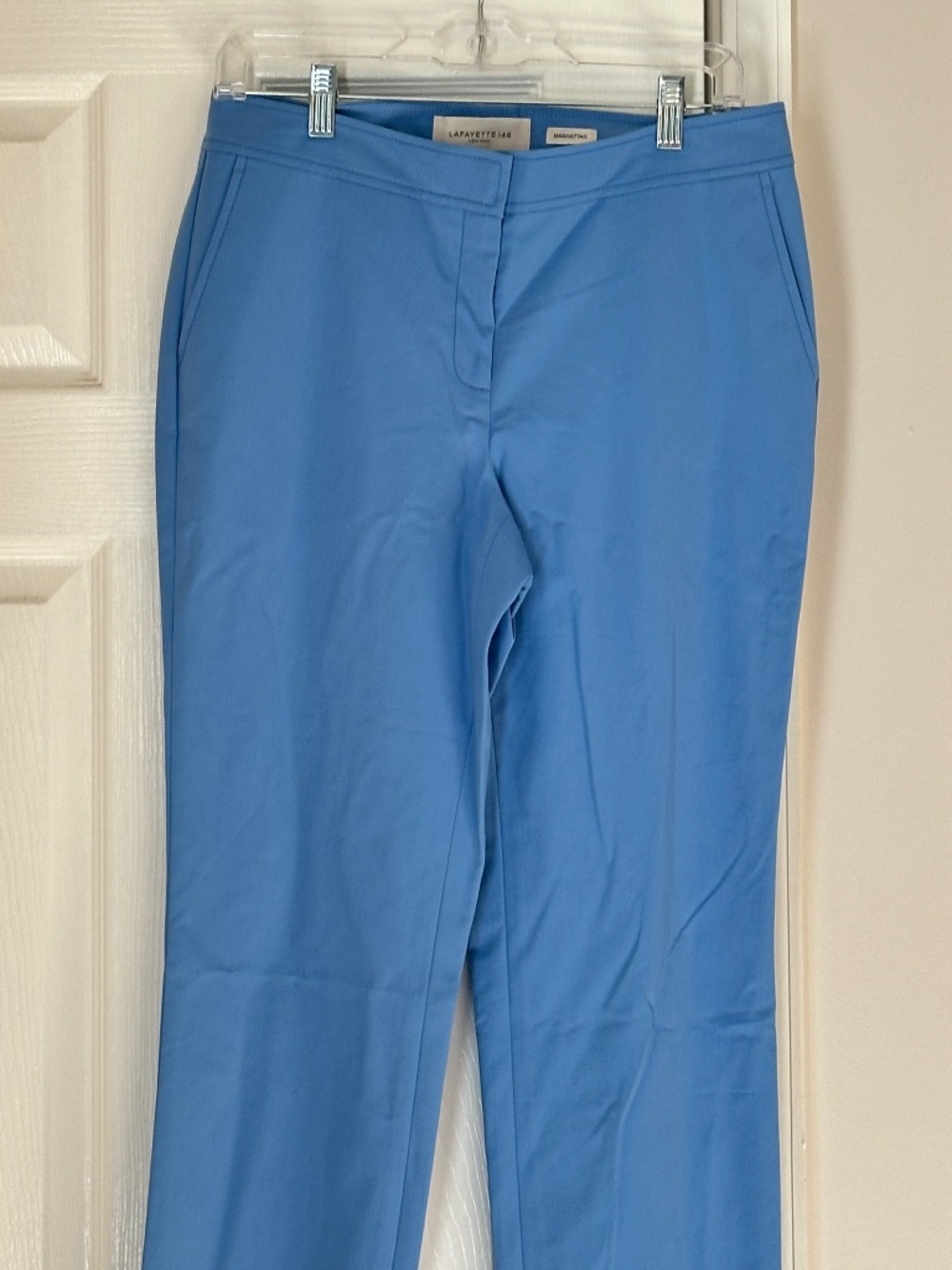 Lafayette 148 Delphinium Blue Straight Manhattan Pants Trousers Size 6